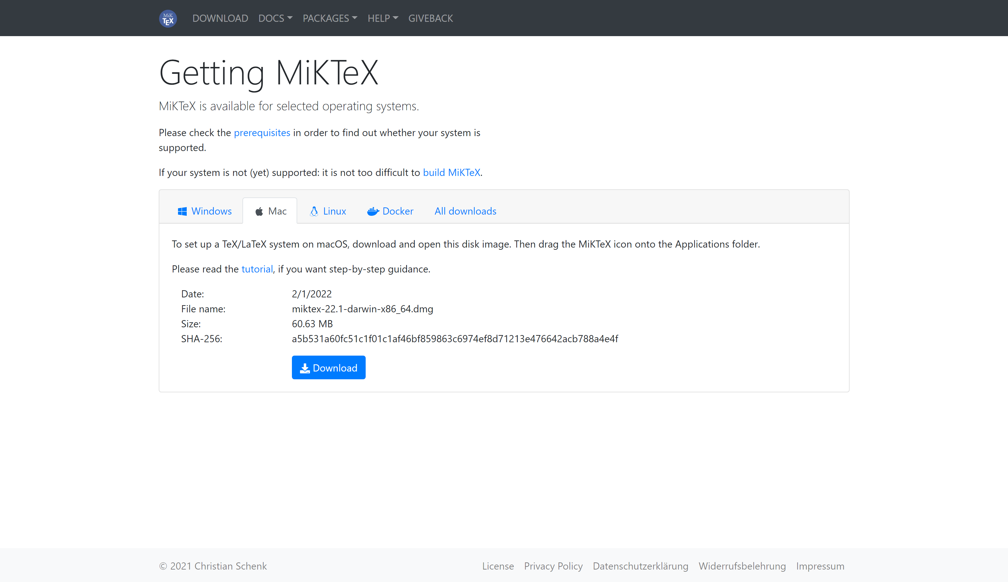 MikTeX Page